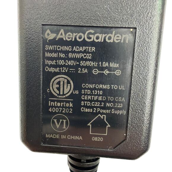 AeroGarden 6WWPC02 12V 2.5A Switching Power Adapter - Picture 2 of 4